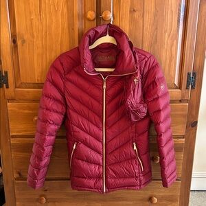 Michael Kors Women's Burgundy Puffer Jacket
